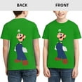 thumbnail image 3 of Luigi's Mansion Character Teen T Shirts Unisex Crewneck Short Sleeve T-Shirt Tees Top For Boys Girls Youth Kids Medium, 3 of 7