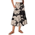 thumbnail image 2 of Women’s High Waist Floral Print Maxi Skirt with Elastic Waistband and Tiered Ruffle Design for Casual Wear Dark Gray L, 2 of 6