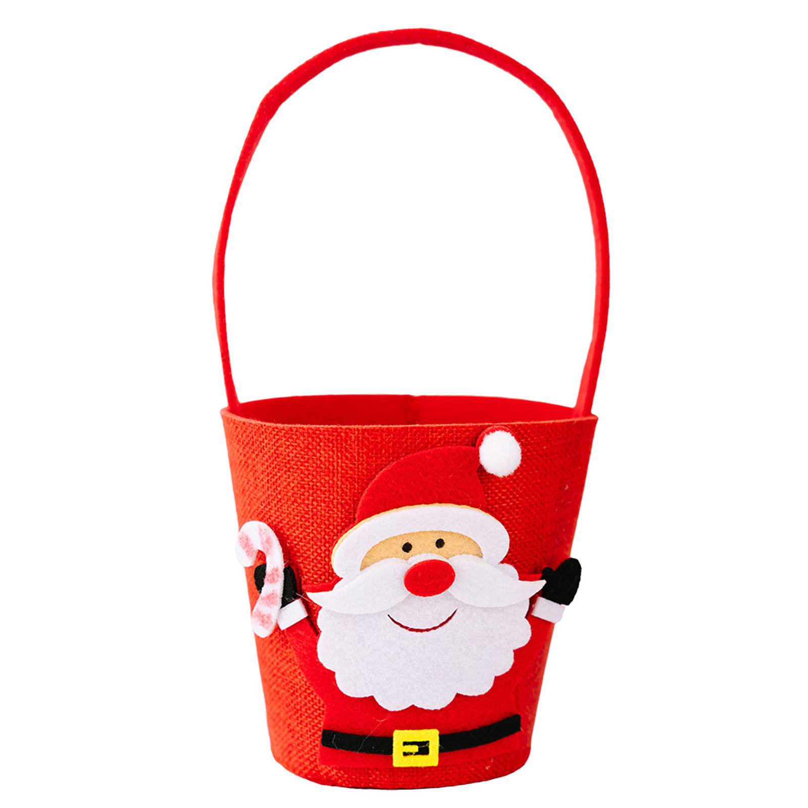 Christmas Santa Candy Bag Small Gift Basket Christmas Party Favors for Student Christmas Decor for Holiday Celebrations
