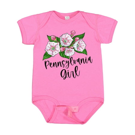 

Inktastic Pennsylvania Girl Mountain Laurel Flowers Gift Baby Girl Bodysuit