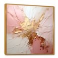 thumbnail image 2 of Designart "Fusion Of Gold And Pink Paint" Abstract Painting Floater Framed Canvas Art Print, 2 of 5