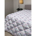 thumbnail image 2 of Bohemian Down Alternative Comforter, Continuous Pattern with Abstract Design Feathers Abstract, Microfiber Quilt for All Season, 5 Sizes, Pastel Pink and White, by Ambesonne, 2 of 3