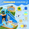 thumbnail image 2 of Cuoote Inflatable Water Slide for Kids, 2 Min Blow Up 10 in 1 Giant Water Park for Backyard Outdoor with Large Slide, Pool, Tunnel, Bounce House, Basketball Hoop, Climbing Wall, Air Blower, 2 of 8
