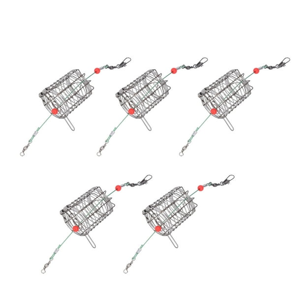 Stainless Steel Fishing Bait Cage,5Pcs Fishing Bait Cages Fishing