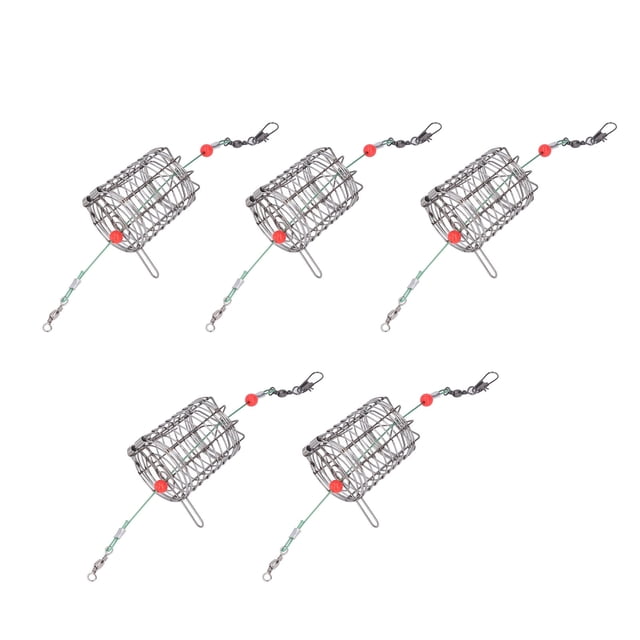 Jaula para cebo de pesca, jaulas para cebo de pesca de 5 piezas, jaula para trampa para cebo de pesca, jaula para señuelos de pesca, características líderes de clase