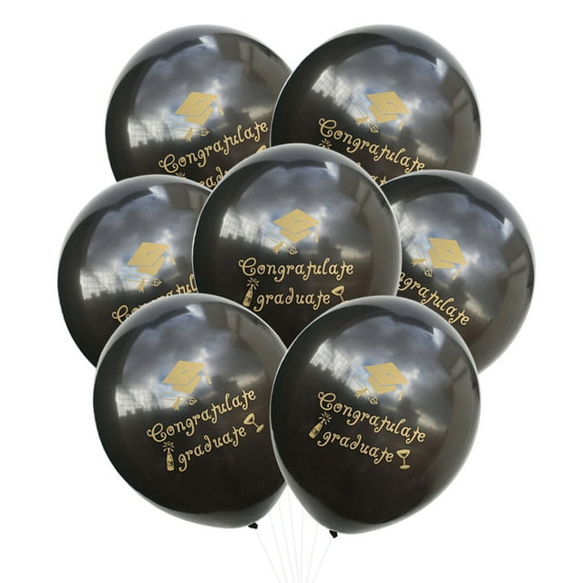 CIMAXIC graduation 20 Pcs 12 Inch Party Balloons Congratulate Graduate Letter Ballons Inflatable Balloons for Graduation Party Decoration (Black),4.72"X2.36"X0.01"