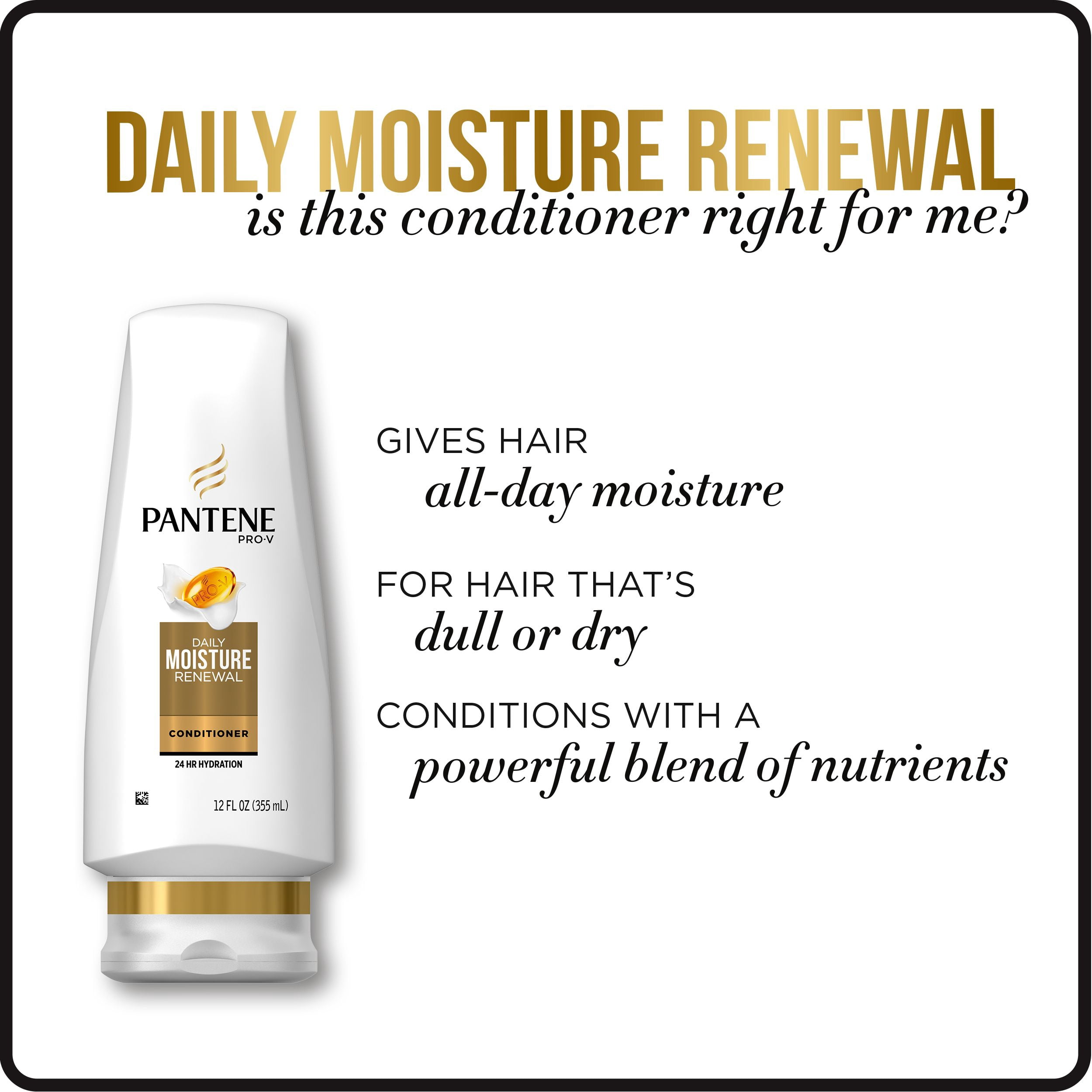 Pantene Pro-V Daily Moisture Renewal Conditioner, 28.9 fl oz With Intense Rescue Shot