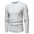 thumbnail image 2 of Hombres Sólido O-cuello Manga larga Invierno Tejer Tops Jersey Blusa Suéter Pompotops hdfakjf10294, 2 of 5