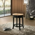 thumbnail image 5 of Home Square 2 Piece Swivel Rush Seat Counter Stool Set in Antique Black, 5 of 5