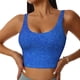 thumbnail image 1 of Balery Blue Glitter Sujetadores deportivos con espalda cruzada para mujer, acolchados, sin costuras, de alto impacto, ideales para yoga, gimnasio, entrenamiento y fitness.-, 1 of 8