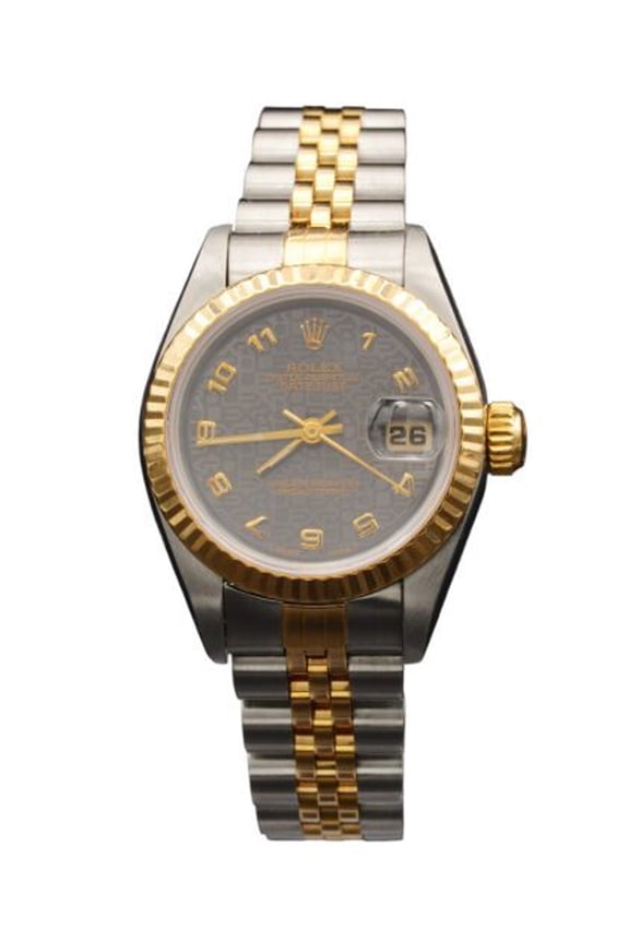 Pre-Owned Ladies Rolex Two-Tone 18K/SS Datejust Watch Slate Gray Arabic Dial 69173