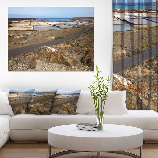 Salt in Lanzarote Spain Musk Pond - Seashore Canvas Art Print