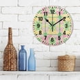 thumbnail image 3 of Yayeee 10" Wall Clock Battery Operated Quartz Round Silent Non-Ticking Home Decor, Retro Beige Stars, 3 of 6