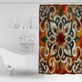 thumbnail image 4 of Small Stall Shower Curtain 48x72 Inch Narrow Half Size Burnt Orange Green Bath Curtains Bathroom Decor Vintage Abstract Flowers Waterproof Fabric Shower Curtain Set with Hooks 48 Inch, 4 of 6