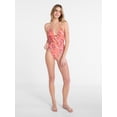thumbnail image 2 of No Boundaries Floral Animal Beaded Cutout One Piece Swimsuit, Women's XXS-XXL, 2 of 5