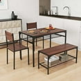 thumbnail image 2 of Costway Dining Table Set for 4 Rectangular Table with 2 Chairs, 1 Bench, Storage Racks Brown, 2 of 10