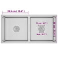 thumbnail image 4 of vidaXL 34.1-inch Kitchen Sink with Strainer, Top-Mount Sink Double Bowl, Silver Stainless Steel, 4 of 10