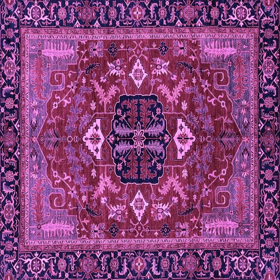 Ahgly Company Indoor Square Abstract Purple Modern Area Rugs, 3' Square