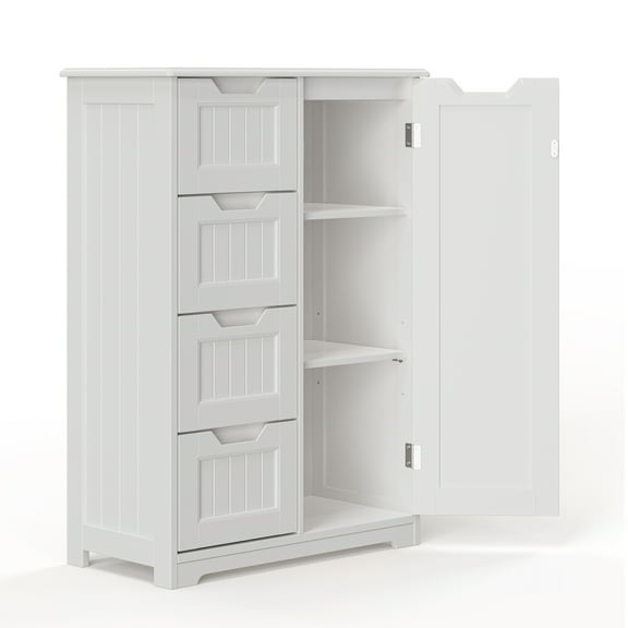 Asofer 33"H Pantry Cabinet , Kitchen Storage Cabinet with Drawers and Adjustable Shelves for Kitchen,Dining Room, White