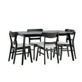 thumbnail image 2 of GDF Studio Dimick Mid Century Modern Fabric Upholstered Wood 5 Piece Dining Set, Black and Light Beige, 2 of 10