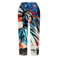 thumbnail image 4 of SELONE Fourth of July Womens Capris Pants Elastic Waist Wide Leg Pants Summer Trousers Loose Patriotic Outfits Blue L, 4 of 5