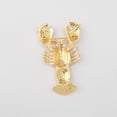 thumbnail image 2 of KAKOWELY Broche Homard en Cristal Réaliste en Forme d'Animal Accessoire de Costume (Rouge), 2.17x"X1.38"X0.39 Pouces, 2 of 4