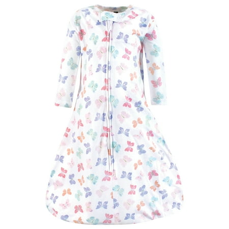 Hudson Baby Infant Girl Long Sleeve Cotton Jersey Sleeping Bag, Pastel Butterfly, 18-24 Months