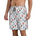 thumbnail image 2 of Logiee Nautical And Pirate Owls Print Mens Swim Trunks Quick Dry Board Shorts,Breathable Hawaii Beach Shorts Swimwear Bathing Suits-Small, 2 of 6