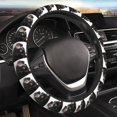 thumbnail image 5 of Rateoe Black And White Boston Terrier Pattern Elastic Stretch Steering Wheel Cover, Universal 15 inch, Microfiber Breathable , Anti-Slip, Odorless, Easy Carry, 5 of 6