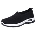 thumbnail image 2 of Aobny Women Shoes Mesh Shoes Easy Spirit Shoes Walking Shoes Flatform Shoes Flat Heel Black Soft Toe Slip-On Round Toe Womens Casual Shoes,Size 39, 2 of 9