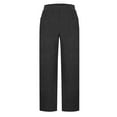 thumbnail image 4 of FRSASU Women Corduroy Pants with Pockets High Straight Leg Elastic Waist Solid Color Casual Fall/Winter Trousers Dark Gray, 4 of 7