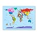 thumbnail image 3 of Childrens World Map by Michael Tompsett work, 22 by 32-Inch Canvas Wall Art, 3 of 4