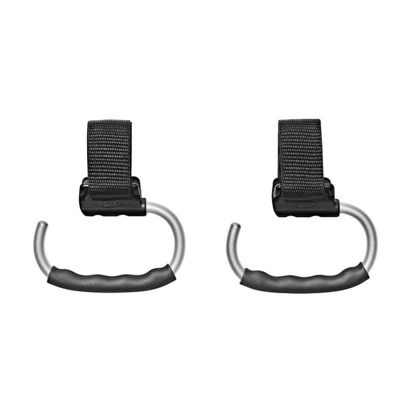 OXO Tot Handy Stroller Hooks 2-Pack, Grey – Universal Clip for Diaper Bags & Shopping, for Infant Ages 0-12 Months