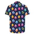 thumbnail image 4 of COSFO Easter Eggs Mens Shirts Button Down Short Sleeve Collared Casual Tops Loose Shirts, 4 of 5