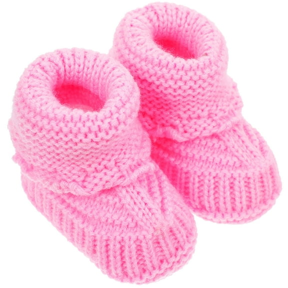 NICEXMAS Pink Booties for Babies Knitted Shoes Newborn