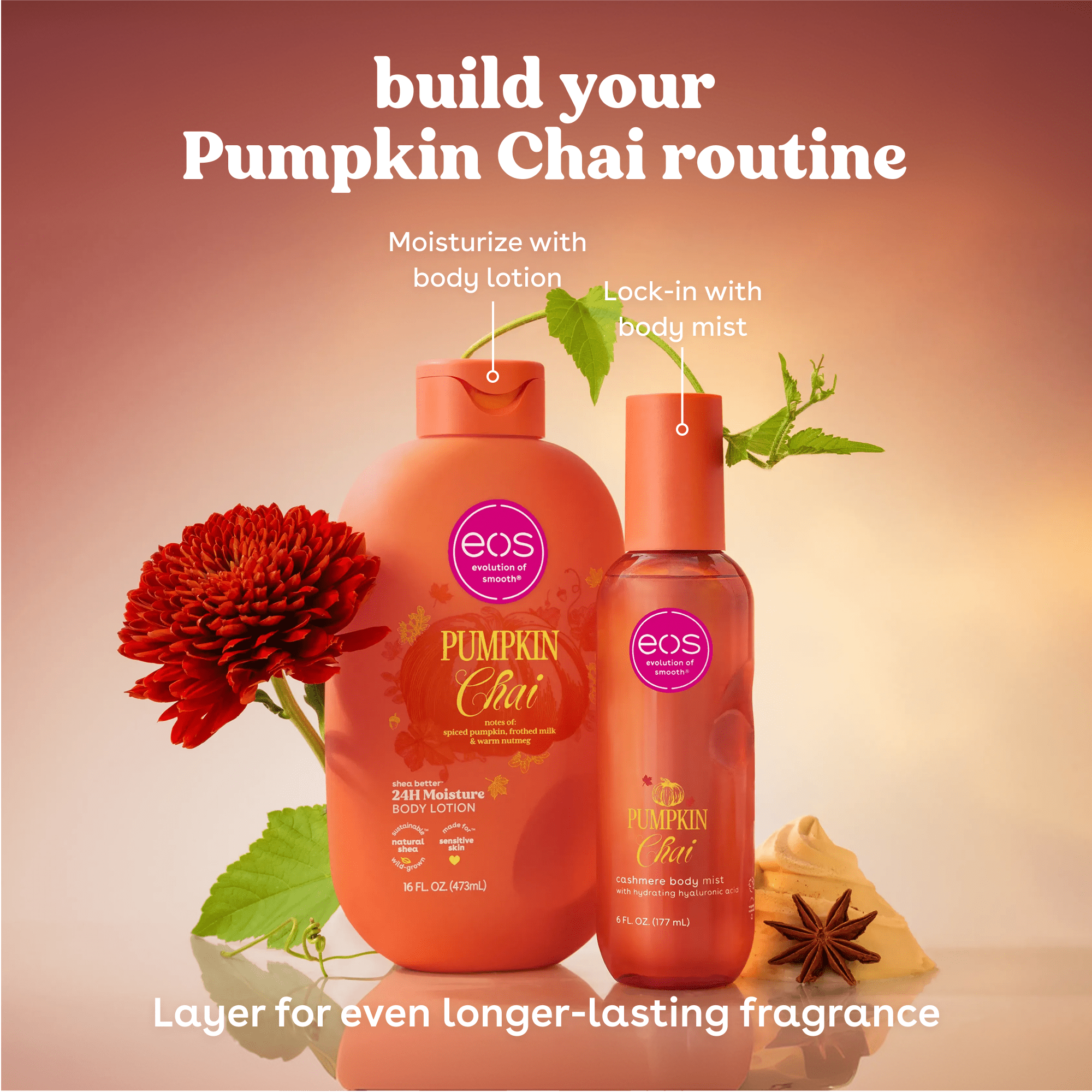 eos Pumpkin Chai Body Mist for Women, Fine Fragrance Mist, 6 fl oz