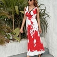 thumbnail image 4 of Green Leaf (White - Red) Sleeveless Dress women clothing new arrivals elegant dresses plus sizes, 4 of 7