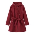 thumbnail image 5 of Ihhxva Windbreaker Jacket for Women Hooded Trench Coat with Pockets Adjustable Waist Women's Longline Lightweight Waterproof Casual Spring Outerwear S-3XL, 5 of 7