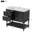 thumbnail image 2 of 36" Bathroom Vanity with Sink, Bathroom Vanities, FreeStanding Vanity Set with 4 Drawers, Solid Wood Frame Bathroom Cabinet (Black), 2 of 7