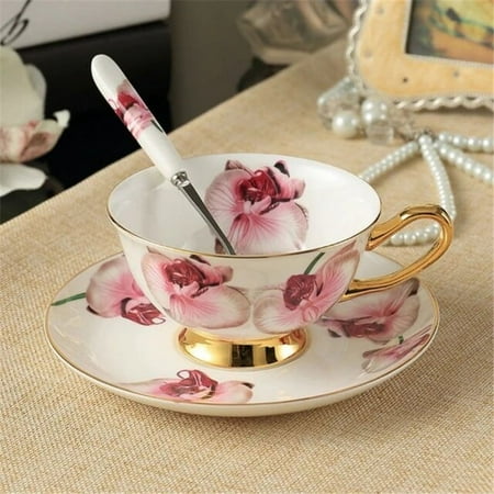 

Ceramic Coffee Mug Cups Luxury and Delicacy Coffee Cup And Saucer Set with Spoon English Afternoon Tea Cups For Party Gift