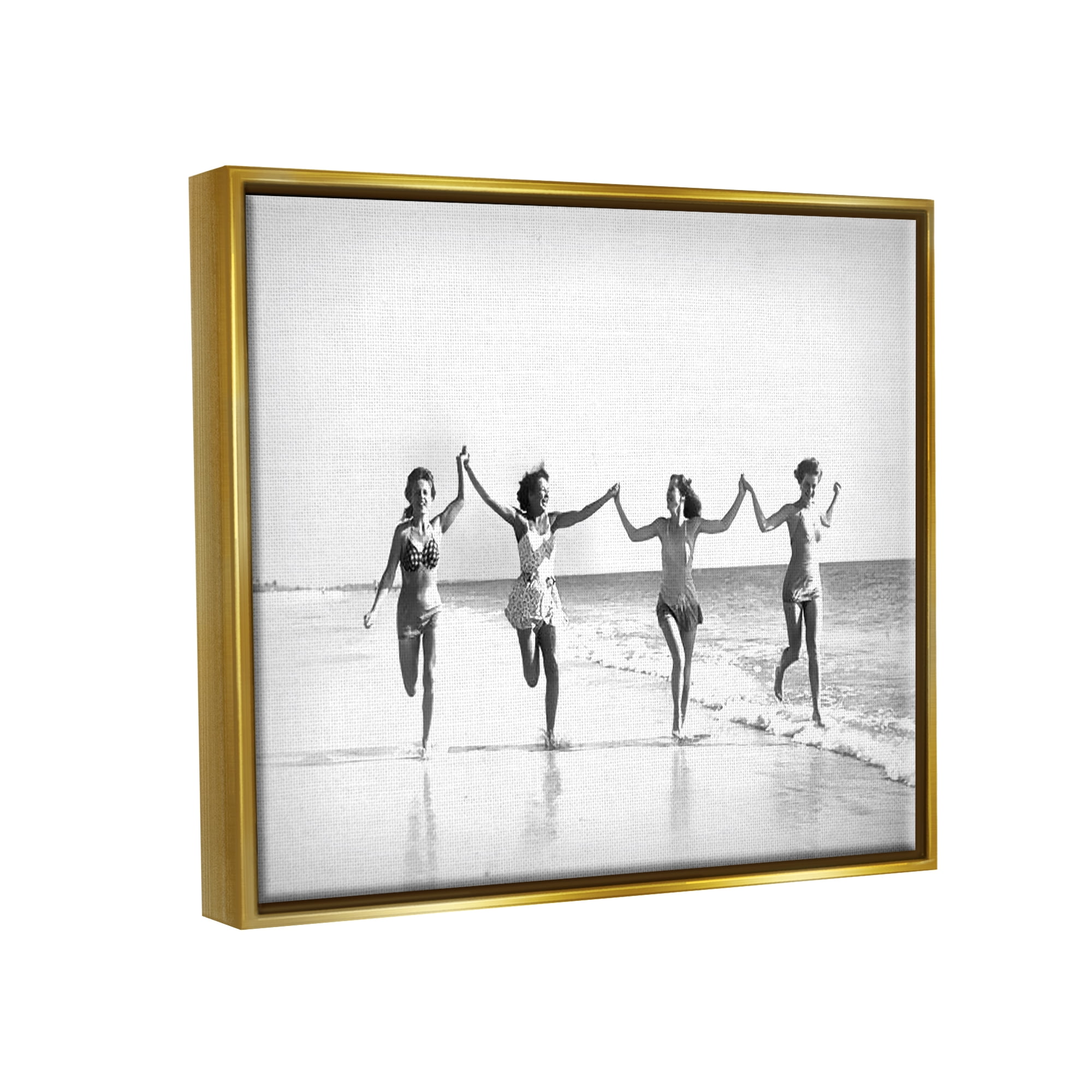 Stupell Industries Vintage Summer Joy Nature Photography Gold Floater Framed Canvas Art Print Wall Art, 21 x 17