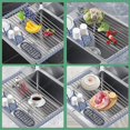 thumbnail image 4 of Expandable Roll Up Dish Drying Rack12-23'',Retractable Dish Drying Rack Over The Sink,Foldable Stainless Steel Dish Drainer for Kitchen,Dishes,Cups,Fruits,Vegetables,Spoons,Forks, 4 of 4