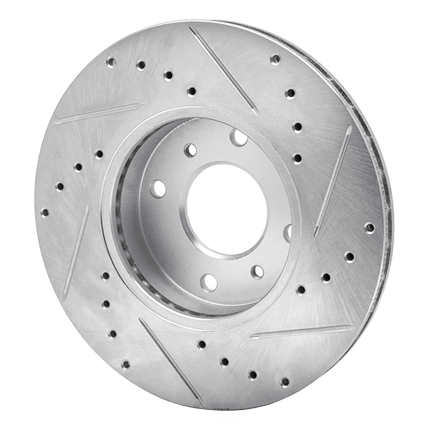 Dynamic Friction Company 631-67040L DFC Brake Rotor - Drilled And Slotted - Silver