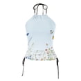 thumbnail image 7 of zaveiop High Neck Tankini Top Backless Bathing Suit for Women Key Hole Swimsuit Swim Top Only (Light Blue01, L), 7 of 7