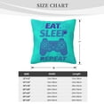 thumbnail image 4 of ZICANCN Eat Sleep Game Repeat Green Cartoon Print Throw Pillow Covers, Bed Couch Sofa Knit Decorative Pillow Covers for Living Room Farmhouse, 20"x20", 4 of 8