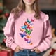 thumbnail image 1 of Vestido de verano para niña con estampado de flores de Pascua, manga corta, bolsillos con volantes y cuello redondo, top de poliéster, 1 of 5
