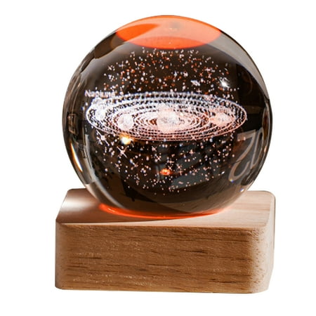 

Garhelper Galaxy Cosmos Series Night Light 2.36inch Mini LED Crystal Ball Lamp Gift For Kids&Friends Home Decor