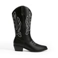 thumbnail image 2 of Botas de Vaquera para Mujer DREAM PAIRS Negras 27 cm Tacón 3.5 cm, 2 of 7