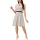 thumbnail image 1 of Vestido de trabajo INSPIRE CHIC para mujer, corte acampanado, vestido de negocios de manga corta 2024, color gris, 1 of 6