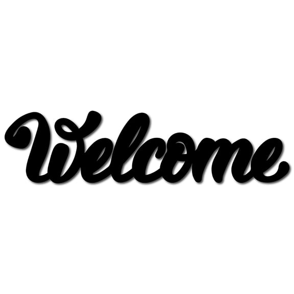 Welcome Sign Welcome Wood Cutout Black Wooden Wall Decor Letters Laser Cut Art Unfinished Rustic Decorative DIY DIY